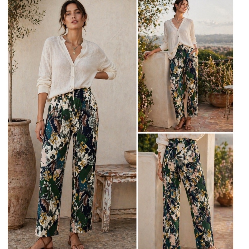 Drew Marianna Kelly
Floral Patchwork Straight Leg Pants Multi Color Womens 10